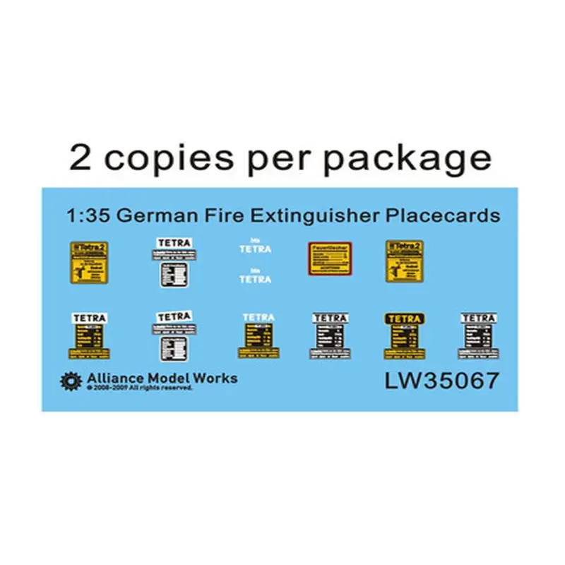 AM-WORKS LW35067 1/35 WWII German Fire Extinguisher Placecards - Deacl