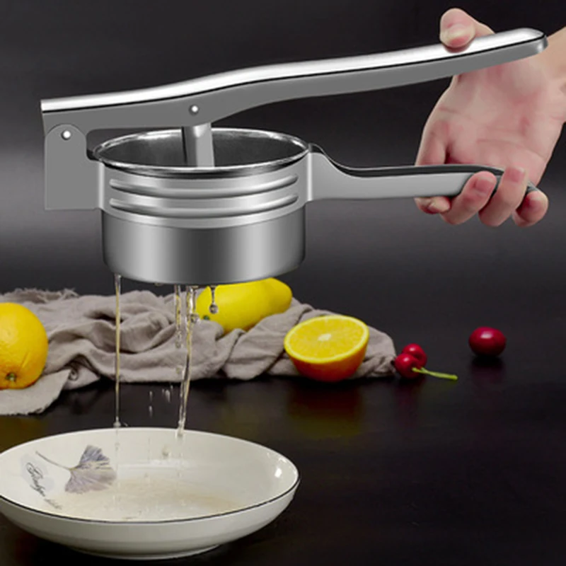 

Stainless Steel Potato Manual Masher Dumpling Stuffing Squeezer Multi Function Kitchen Tool Potato Crusher Dewaterer Juicer