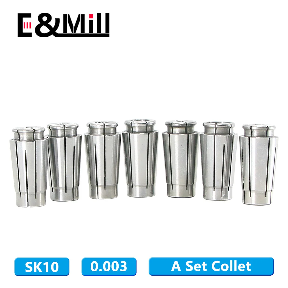 

A set Sk10 Collet 5pcs/9pcs High Precision 0.003 Sk Collet Chuck CNC Lathe Milling Cutter Engraving Machine Chuck 3~10mm 3.175mm