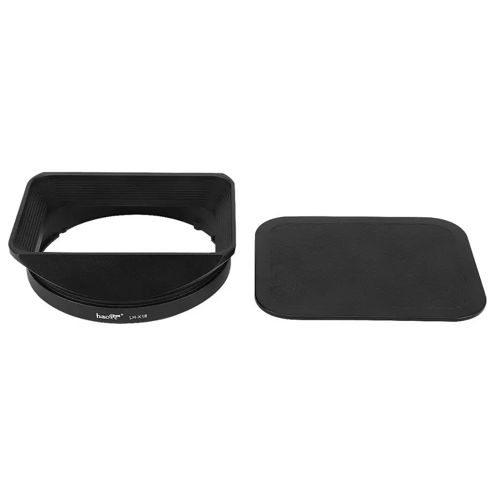 Haoge LH-X18 Bayonet Square Metal Lens Hood Shade with Cap for Fujifilm Fuji Fujinon XF 16-80mm F4 R OIS WR XF16-80mm/F4 Lens