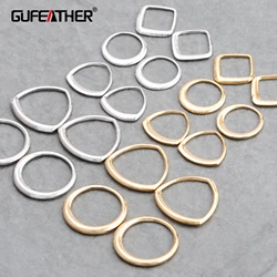 GUFEATHER M714,jewelry accessories,18k gold rhodium plated,connector,copper metal,pass REACH,nickel free,diy earrings,20pcs/lot