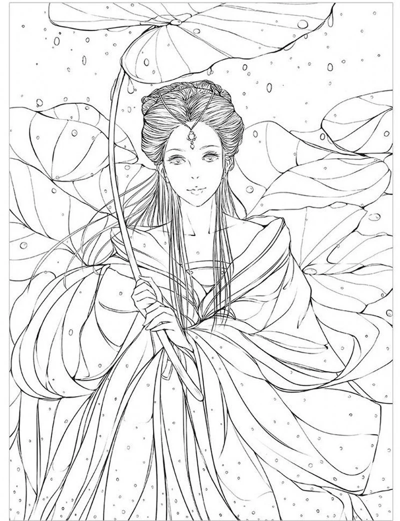 2 Books Fusheng Fu Chinese Sketch Line Drawing Book Ancient Beauty Pencil Coloring Books Ancient XianXia Painting Art Book