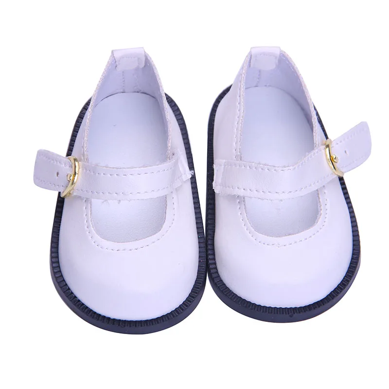 Witte Pop Schoenen Met Schattige Patroon Voor 43 Cm Baby Reborn & 18 Inch Amerikaanse Pop, Onze Generatie, baby Accessoires, Meisjes Gift