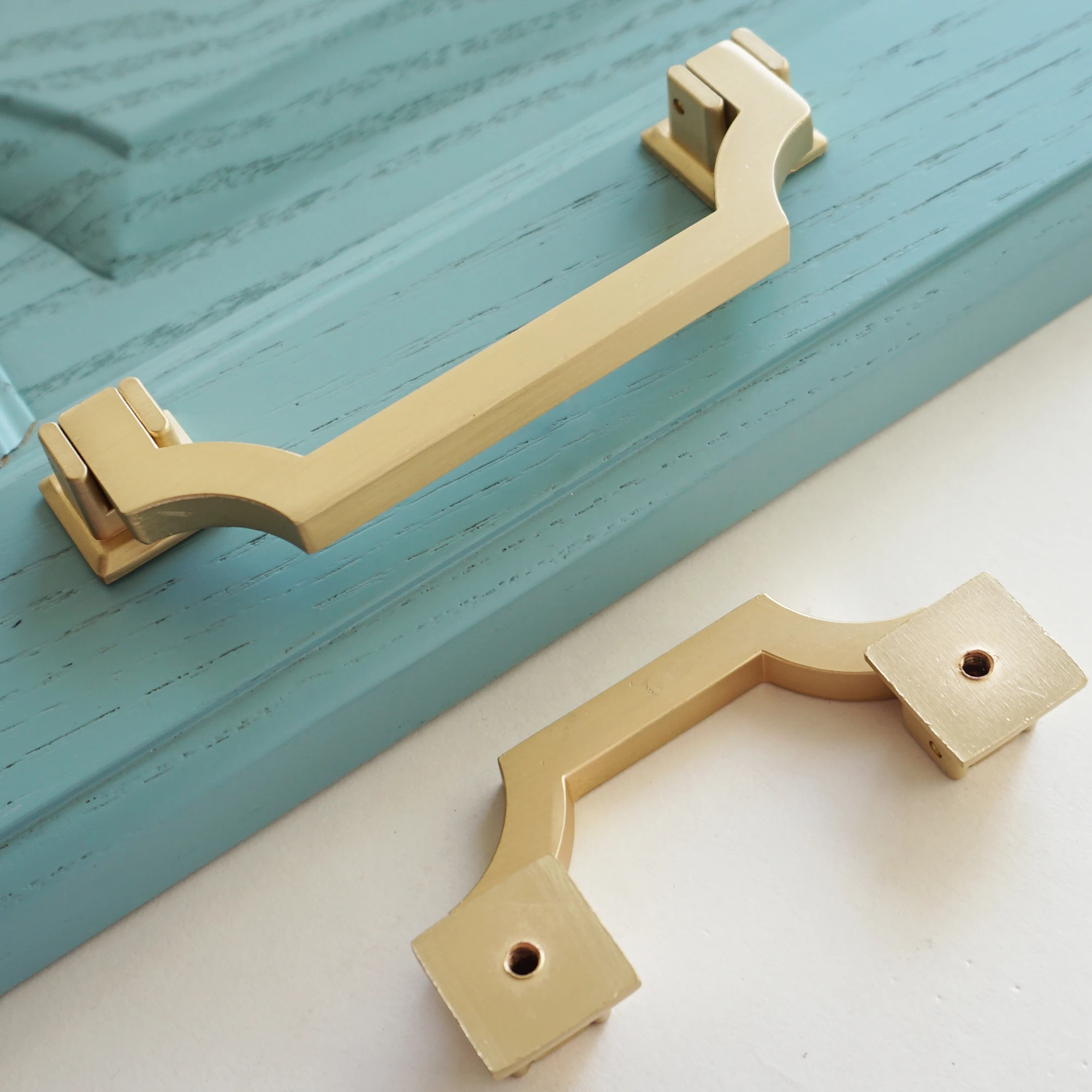 1 PC Brushed Gold Bedside Cabinet Handles Wardrobe Kitchen Cupboard Door Pulls Modern Minimalism Furniture Hardware