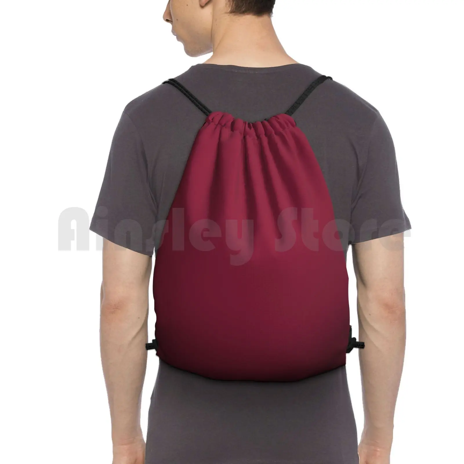 Plain Solid Claret Red-Over 100 Shades Of Red On Ozcushions Backpack Drawstring Bag Riding Climbing Gym Bag Claret Pink Rose