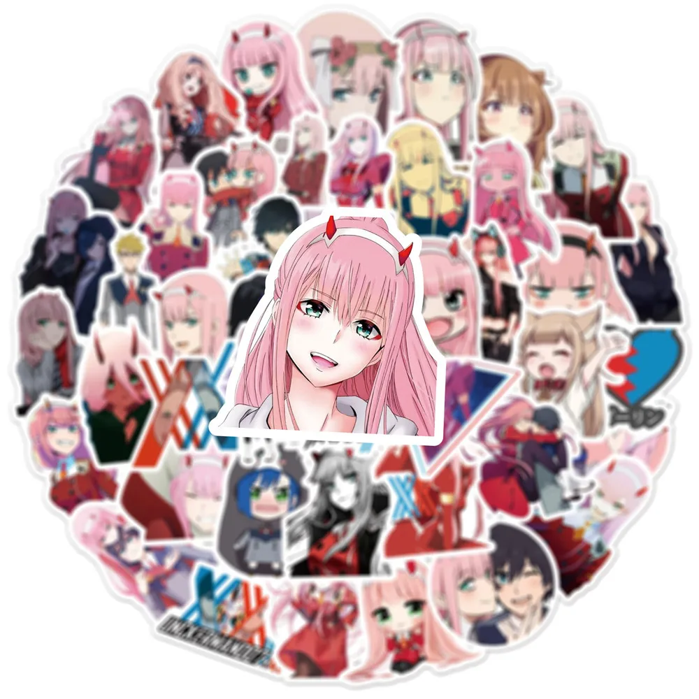 10/30/50PCS Cartoon Anime FranXX ins Graffiti Sticker Luggage Laptop Guitar Bike Skateboard Waterproof Sticker Wholesale