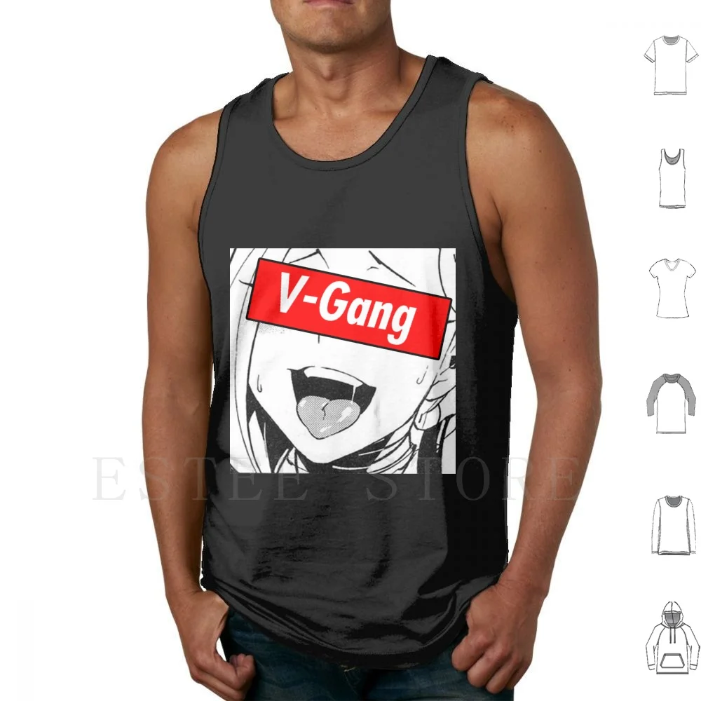 V-Gang Aheago Face 1 Tank Tops Vest Cotton Vgang Virgin Boi Tok Aheago Anime