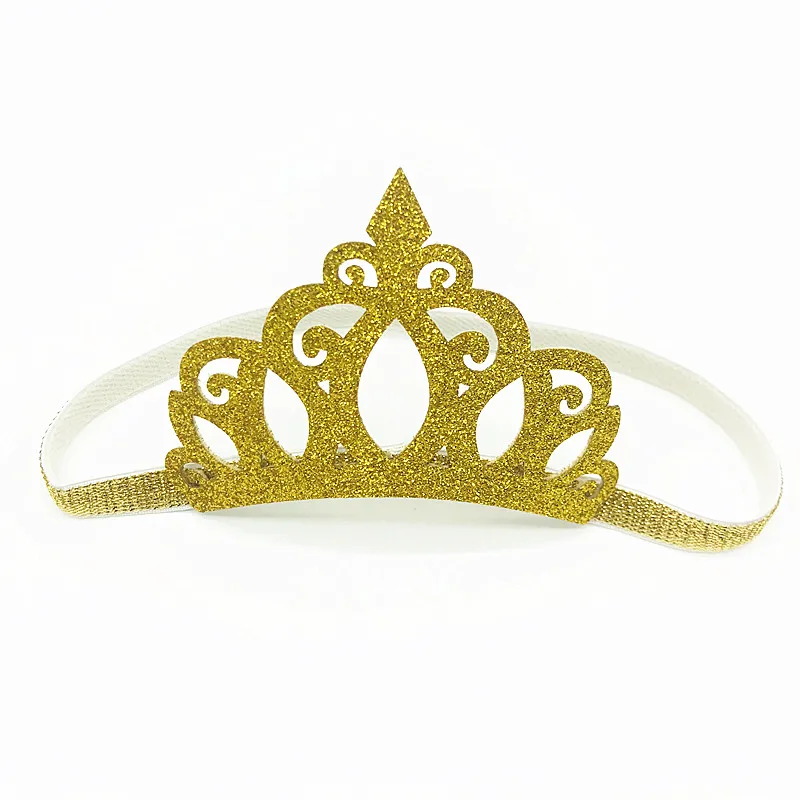 Glittering Silver Gold Crown Baby Headbands Girls Elastic Hair Bands Hair Accessories Princess Tiara HairBands Children Headwear