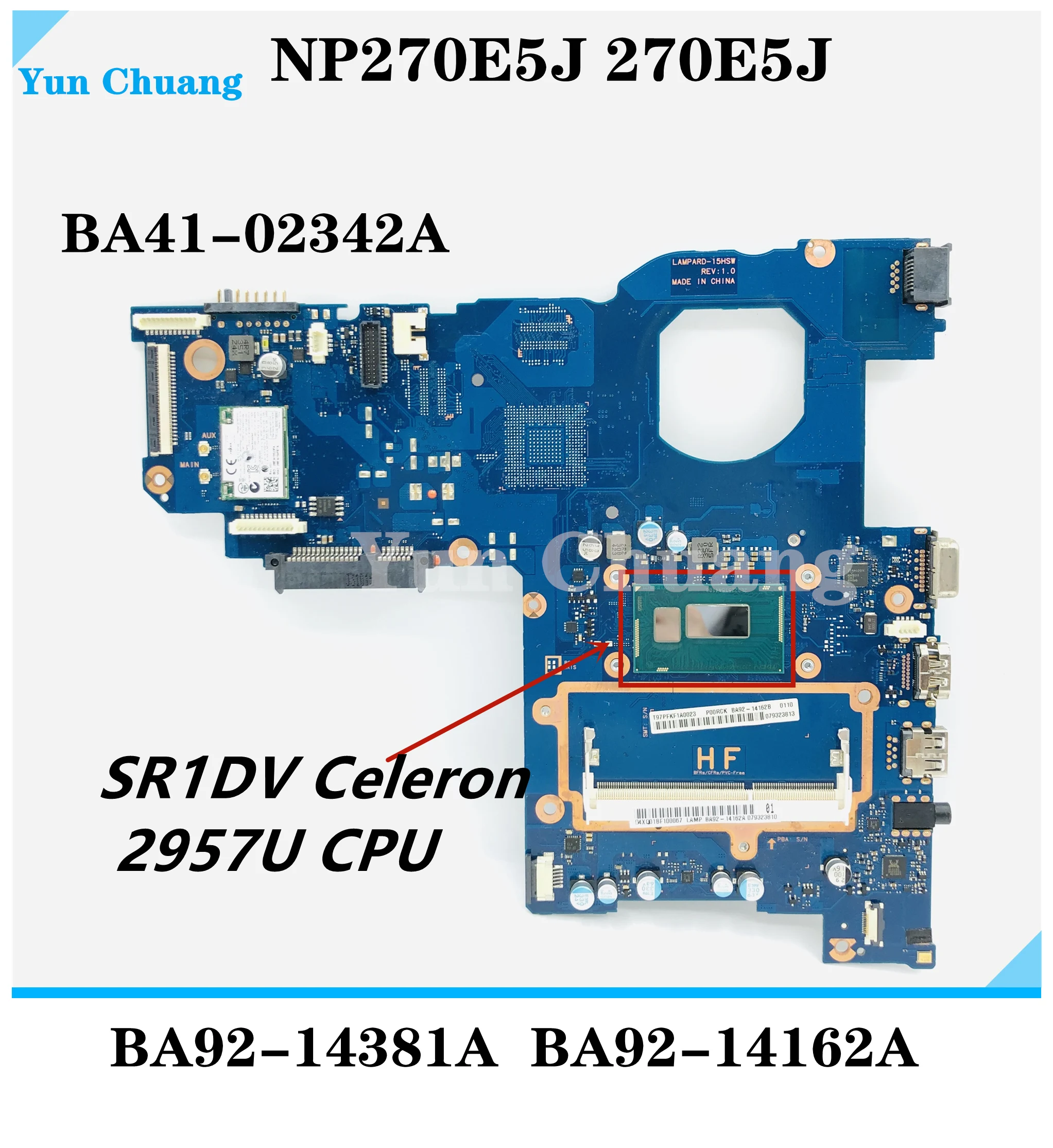 BA41-02342A motherboard For Samsung NP270E5J NP270E5R Laptop Motherboard With 2957U i3 i5 i7 CPU UMA DDR3L 100% test work