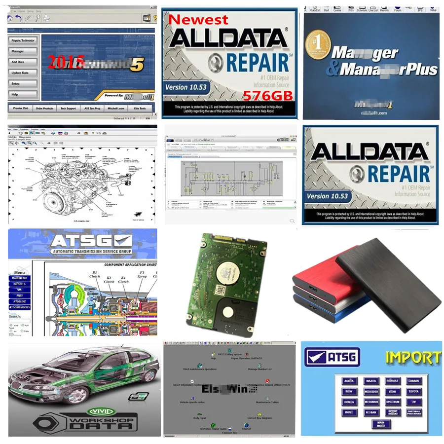 

2021 Hot Auto repair software Alldata 10.53v mit...ll OD5 vivid workshop atsg Elsa-Win 49 in 1tb hdd usb3.0 alldata software