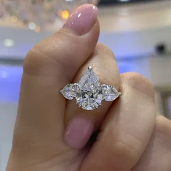CAOSHI Simple Luxury Female Wedding Bands with Shinning Zirconia Stone Temperament Women Trendy Jewelry Delicate Promise Rings