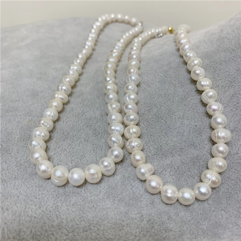 Wholesale18K Gold Pearl Chokers Necklaces 6-7mm Natural Freshwater Pearl Jewelry For Women 2021 Fashion Pretty Wedding Gift\'