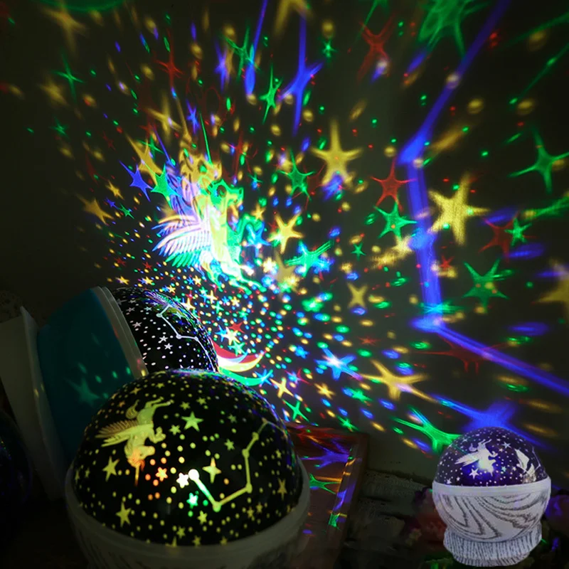 Sterrenhemel Nachtlampje Magic Projector Sprookje Elf LED Lamp Kleurrijke Draaien Knipperende Ster Kids Baby Ondersteuning Dropshipping