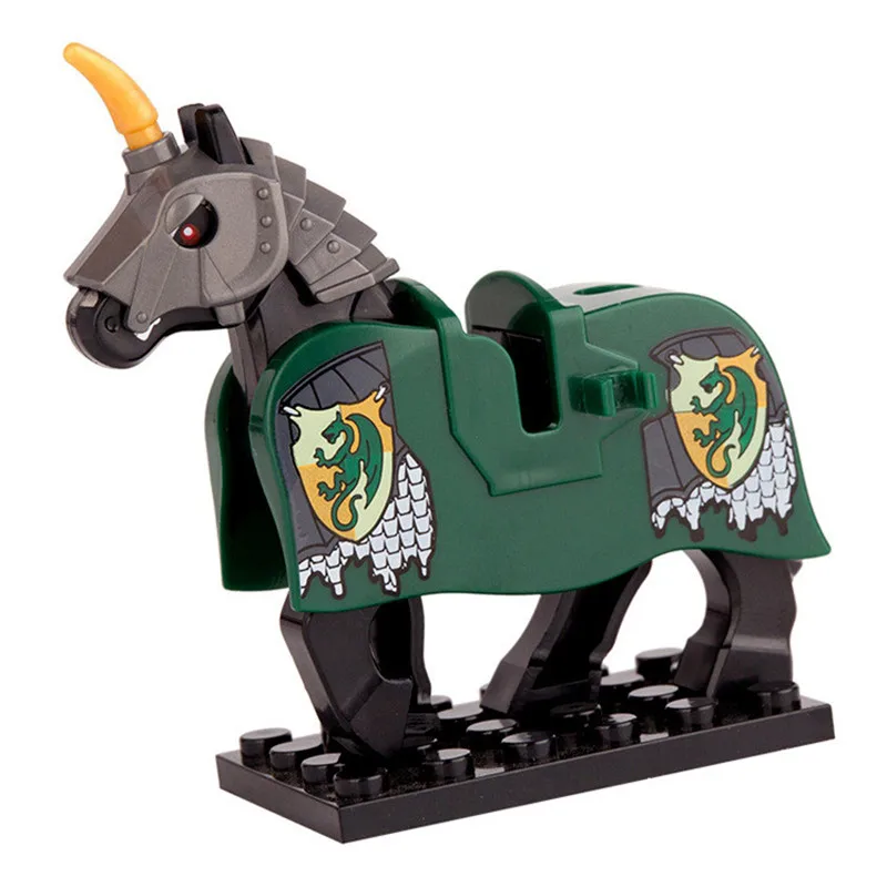 1PC MOC War Horses Building Blocks Accessories Royal Knight Horses Bricks Parts Children Toys Gifts Juguetes Ninos over 3 Years