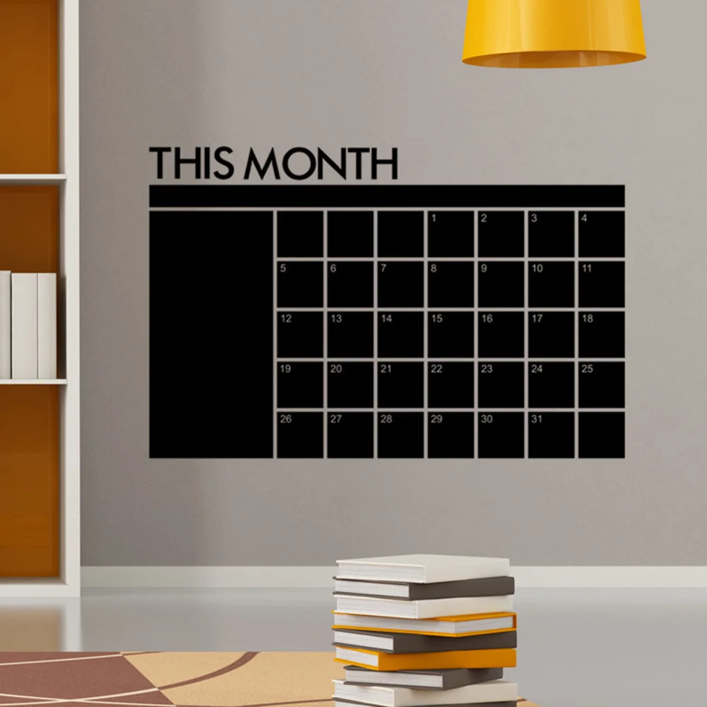 Large Chalkboard Calendar Wall Decal Sticker Monthly Planner Blackboard Decor