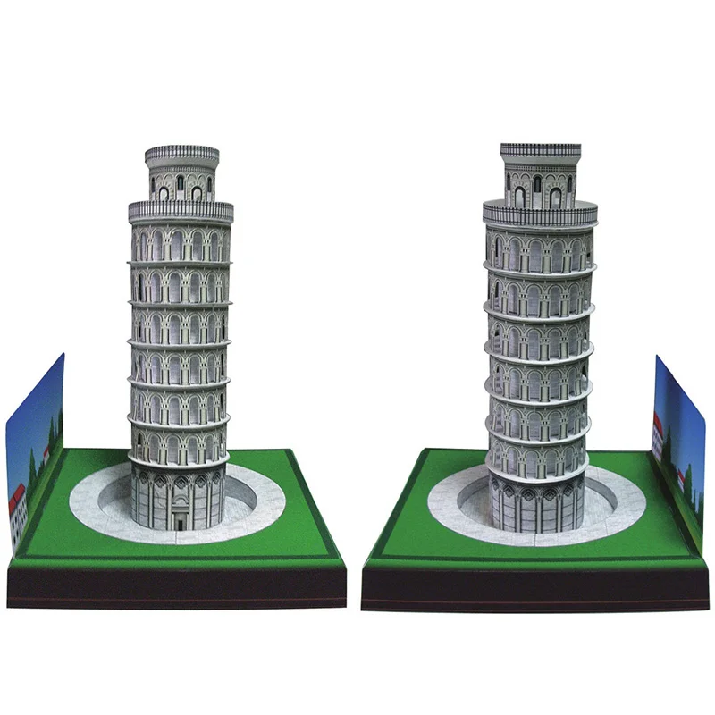 Itália inclinada torre de pisa mini modelo de papel 3d casa papercraft diy arte origami construção adolescentes adulto artesanal artesanato brinquedos QD-170