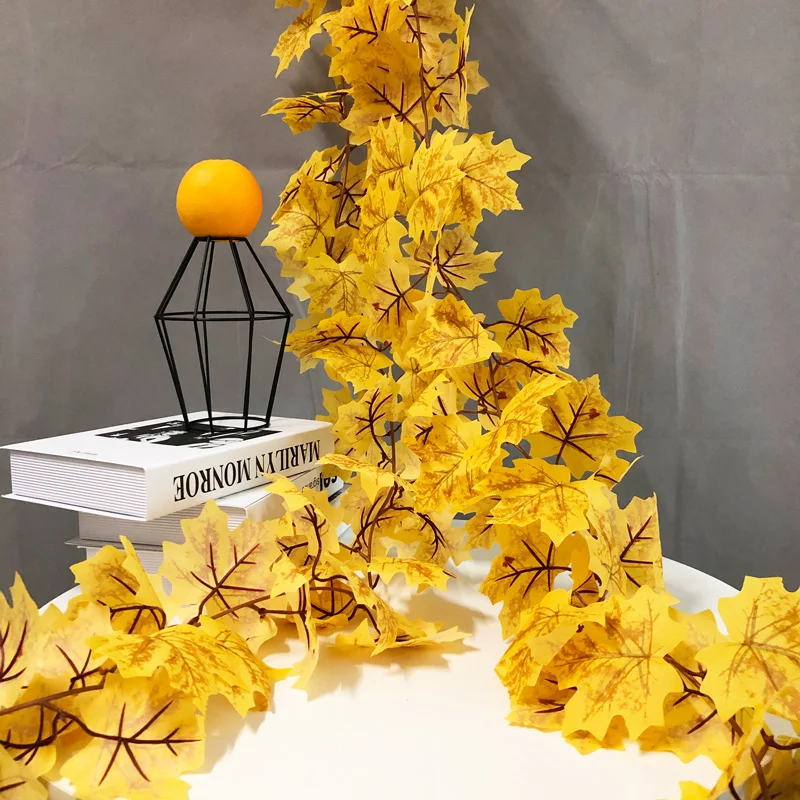 175cm 72Leaves Large Artificial Plants Vine Fake Maple Leaves Wall Hanging Foliage Silk Ivy Rattan for Wedding Christmas Decor