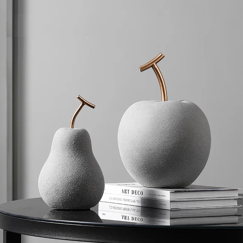 Apple pear ornaments modern minimalist home ceramics creative fruit ornaments entrance living room wine cabinet soft decorations