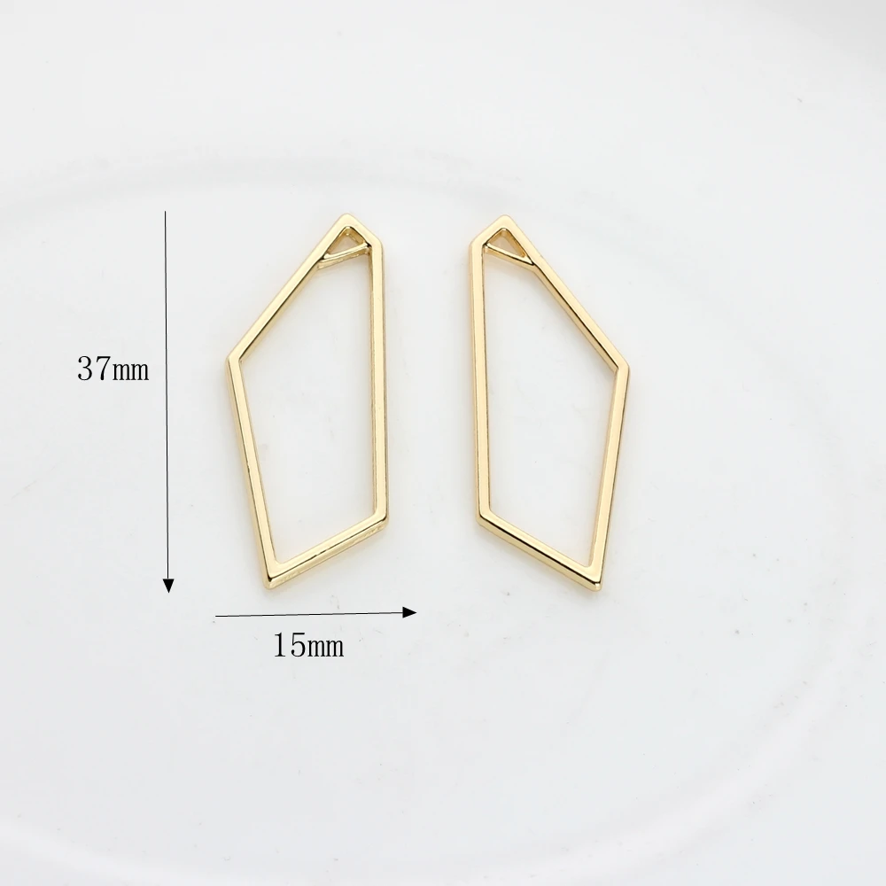 10pcs/lot Zinc Alloy Geometric Bezel Bezel Metal UV Resin Charms Pentagons Auric For DIY Jewelry Accessories
