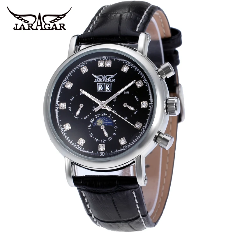 

Jaragar Men Watch Fashion Calendar Automatic Movement Mechanical Men's Watches Multifunction Business Male Wristwatch Relogio