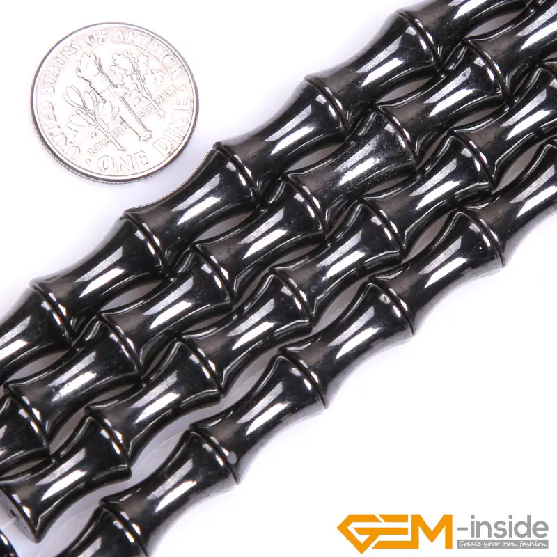 Natual Stone Black Magnetic Hematite Bamboo Loose Accessorries Beads For Jewelry Making Strand 15 Inches DIY Gifts Fow Men Women