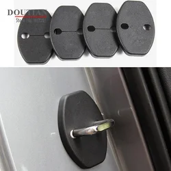 Rubber Car Door Lock Buckle Protection Protective Cover Trim 4 Pcs For Hyundai Solaris 2 2017 2018 2019 2020 Car Accessories