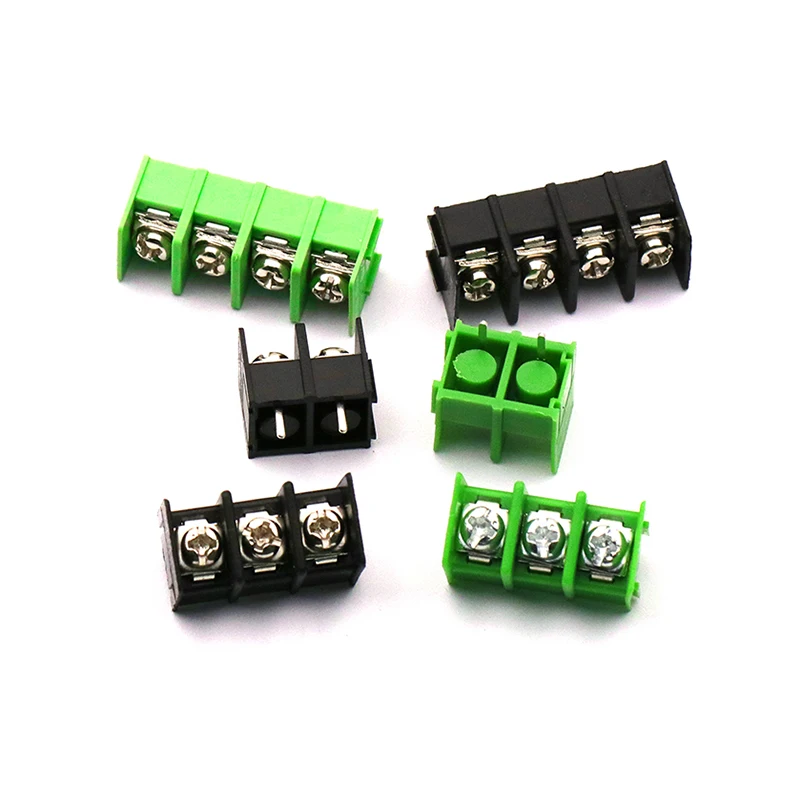 10PCS/lot 7.62 mm KF7.62 - 2P 3P 4P MG 762 - 2 3 4 Pin Can be spliced Screw Terminal Block Connector Black Green 7.62mm Pitch