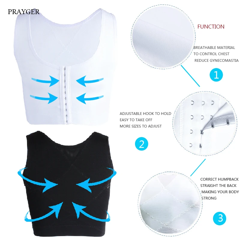 Men Gynecomastia Shaper Slimming Chest Corset Compression Body Building Sleeveless Tops Correct Posture 1219