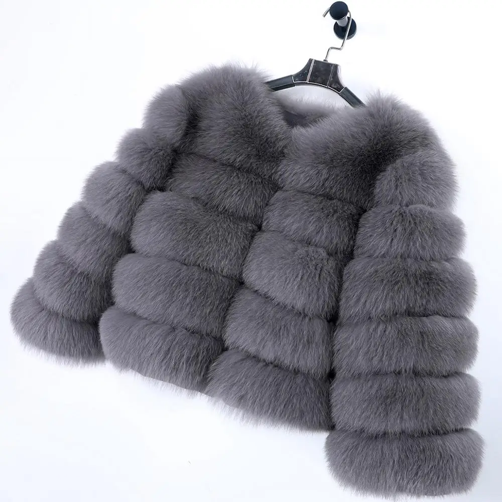 

2020 Maomaokong 50CM Natural Real Fox Fur Jacket Ladies Winter Natural Real Fox Fur Vest Jacket Detachable Fur Vest Jacket Fashi