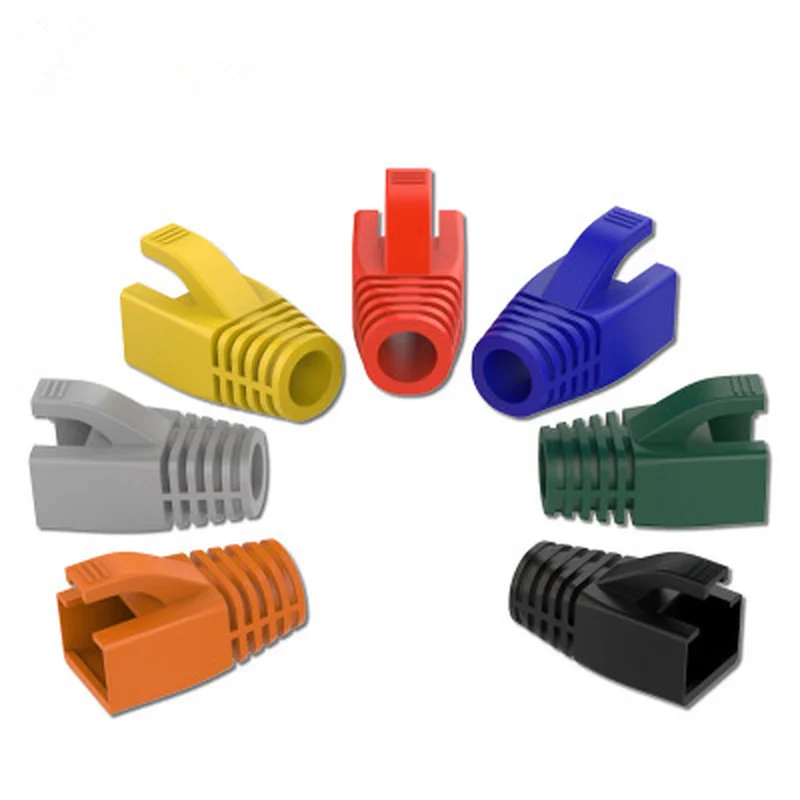 10 unidades RJ45 Cat7 Caps Cat6a Rede Ethernet Cabo Conector Cat 7 Plug Bainha protetora