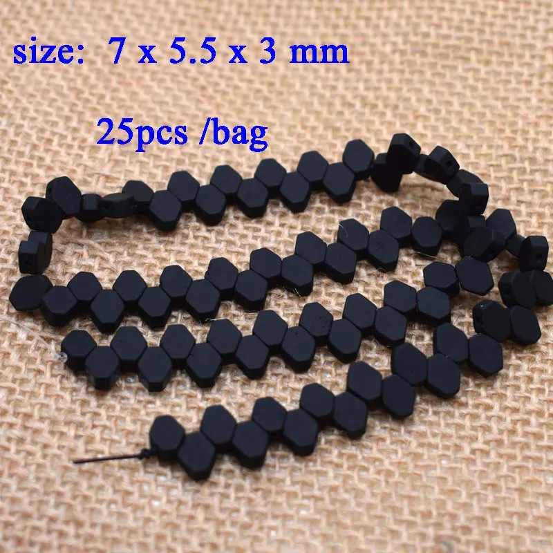 Rubber Color 7x5.5x3mm Two Holes Natural Stone Hematite Beads Loose Spacer Beads For Jewelry Making DIY Bracelet