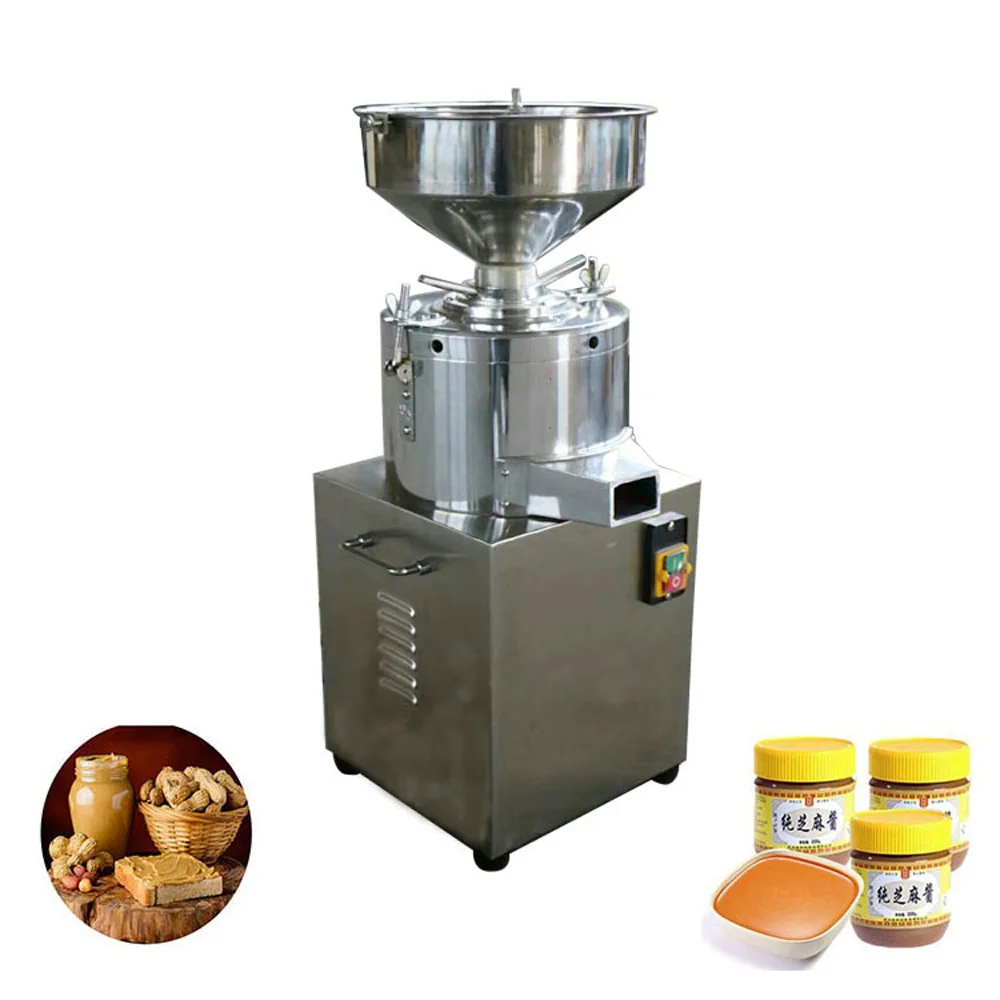 Vertical Sesame Sauce Grinder Processor Commercial Small Peanut Butter Grinding Machine Automatic Sesame Paste Machine