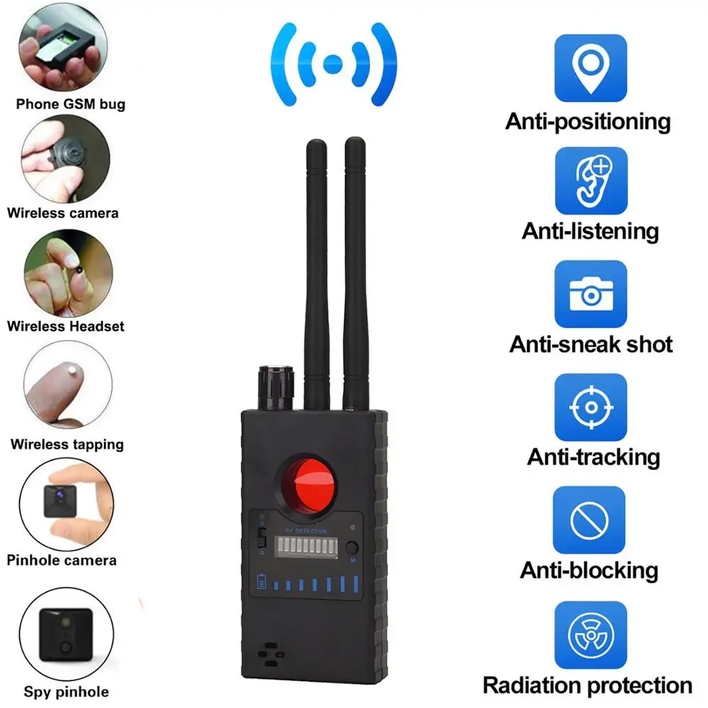 G528 Anti Spy เครื่องตรวจจับกล้อง LED อินฟราเรดการสแกนสัญญาณ RF Detection Wireless Bug Micro Cam GSM GPS Tracker