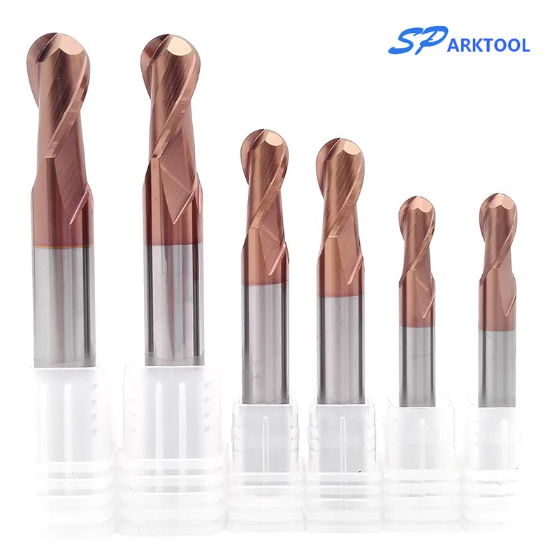 HRC55 Milling Cutter Ball Nose cutter Carbide end mill Alloy Coating Tungsten Steel Cutting Tool 1 2 4 5 6 8 mm 2Flutes Milling