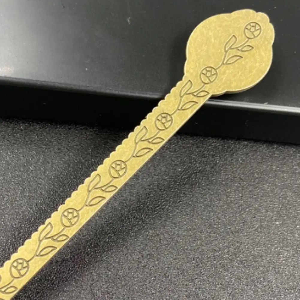 Marcador durável de bronze antigo marcador tigre olhos incrustados falso gemas medição régua marcador para a marcação do livro