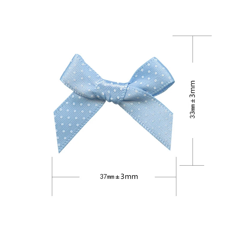 60pcs Cartoon Dots Handmade Satin Ribbon Bowknots DIY Craft Home Wedding Party Decor Gifts Box Packing Materials Appliques Bows