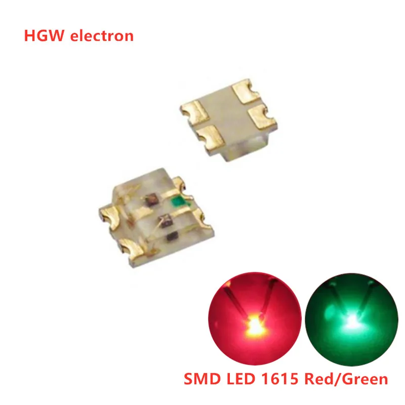 SMD0605 100pcs SMD LED 1615 Bi-Color Red-Blue/Green/Yellow/blue-Green/White yellow-green LEDs 1/35 model train railway modeling