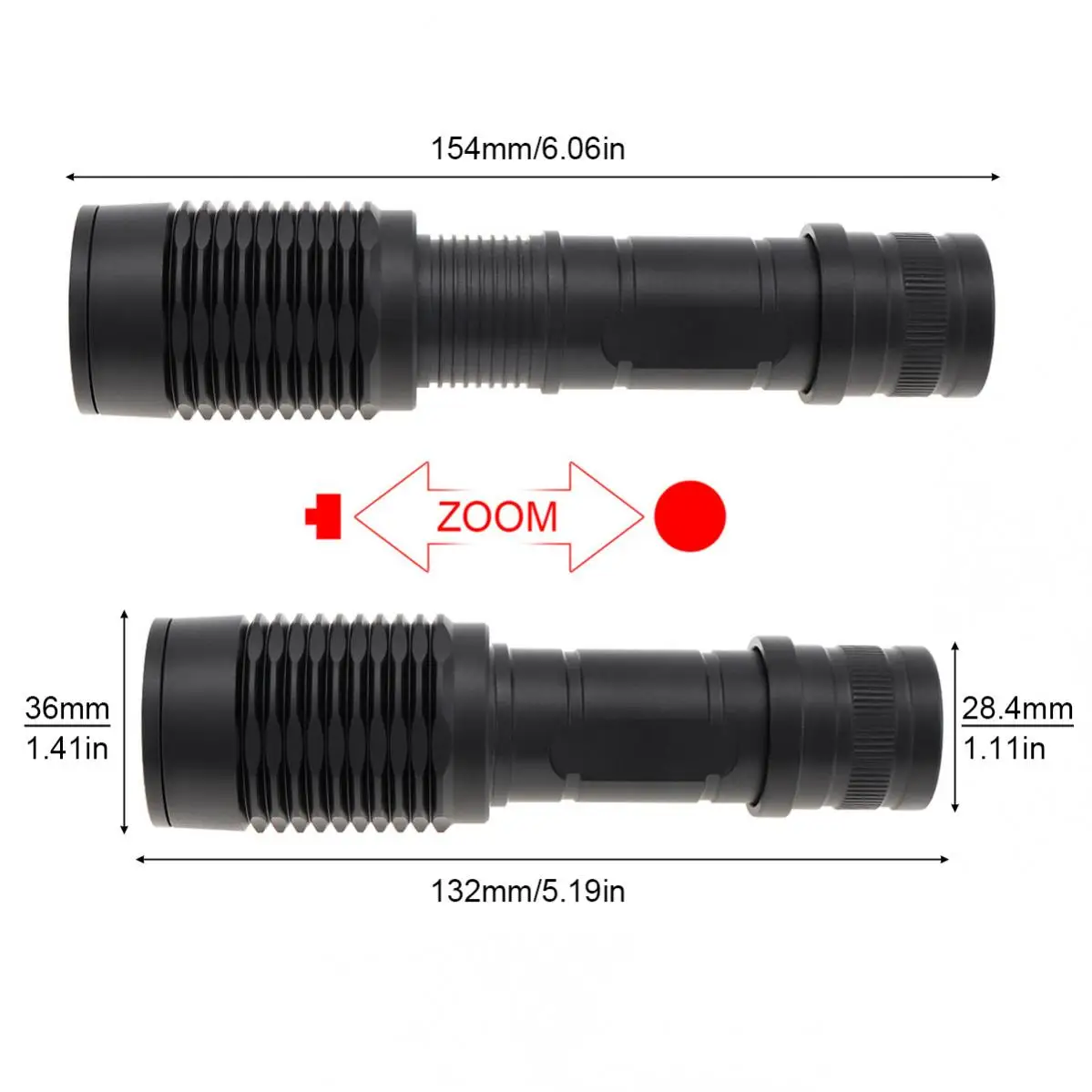 E7-luz infrarroja blanca, roja y verde de 4000 lúmenes, 850nm con zoom de luz LED, linterna de radiación de rango LED para caza y pesca