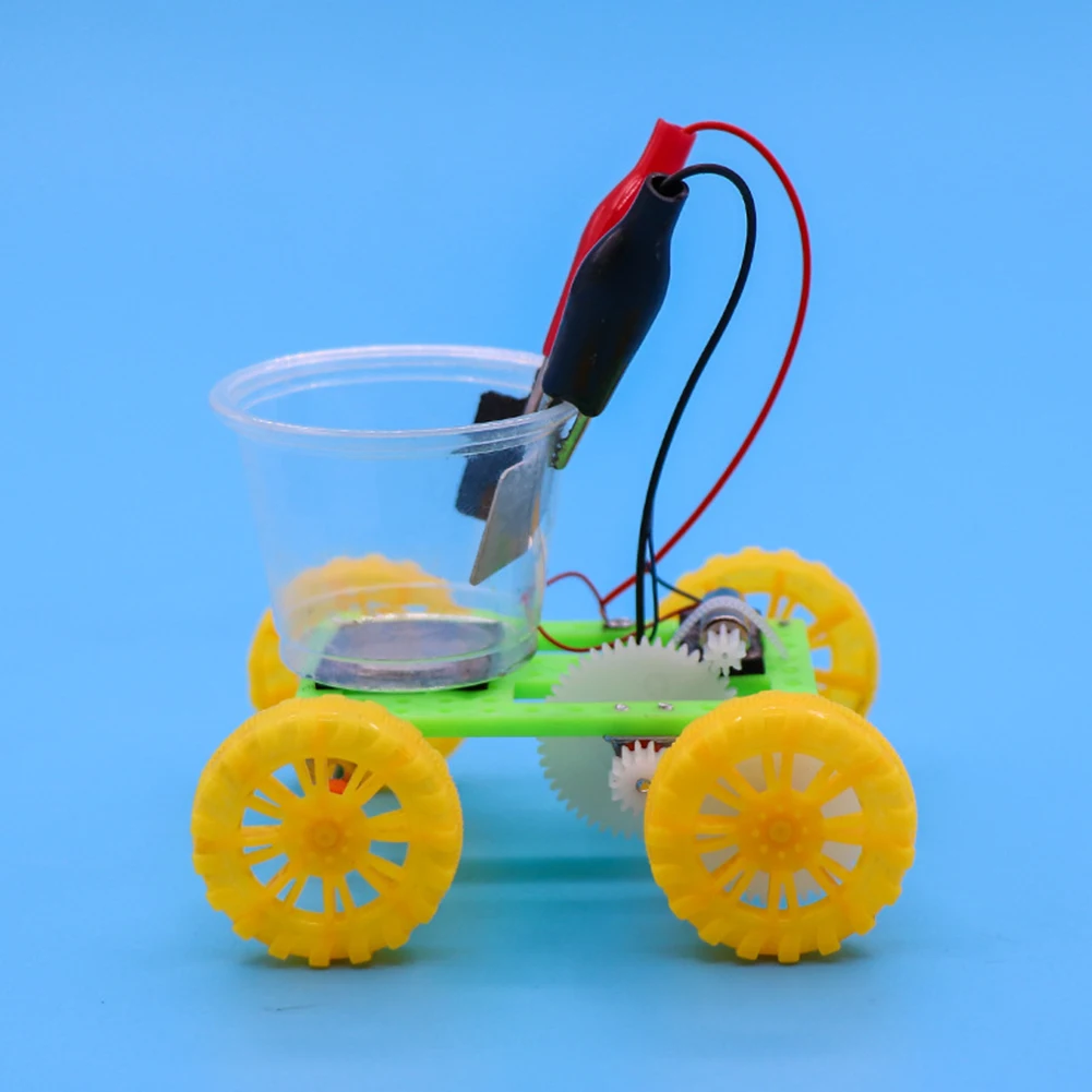 Coche eléctrico de agua salada para niños, juguete educativo de construcción, modelo de coche, Kit de experimentos científicos, ideal para regalo