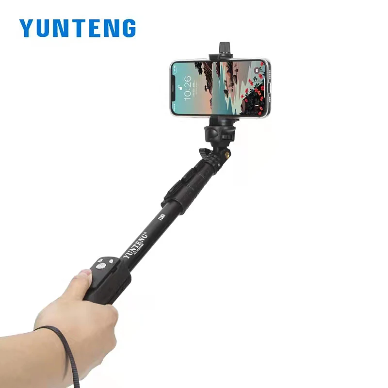 100% Hàng Chính Hãng Thương Hiệu Gậy Chụp Hình Tự Sướng YUNTENG 1288 Gậy Selfie Cầm Tay Monopod + Tặng Giá Đỡ Điện Thoại + Bluetooth Màn Điện Thoại Máy Ảnh GoPro