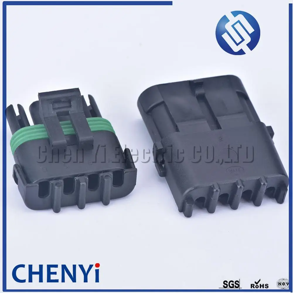 1 set 4 pin 2.5 Male and Female Electrical Plug pa66 waterproof Weather Pack Square wire connector 12010974 12015797