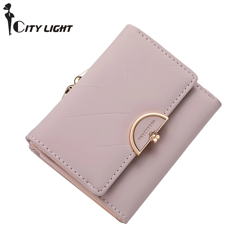 Brand New Wallets Fashion Women Wallets Multi-Function High Quality Small Wallet Purse Short Design Three Fold Coin Purse