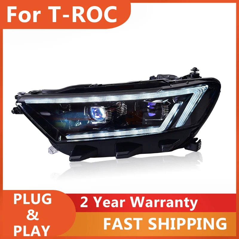 

Автомобильные аксессуары для фар VW TROC 2018-2020 T ROC фары T-ROCT DRL указатель поворота ближнего света линза проектора