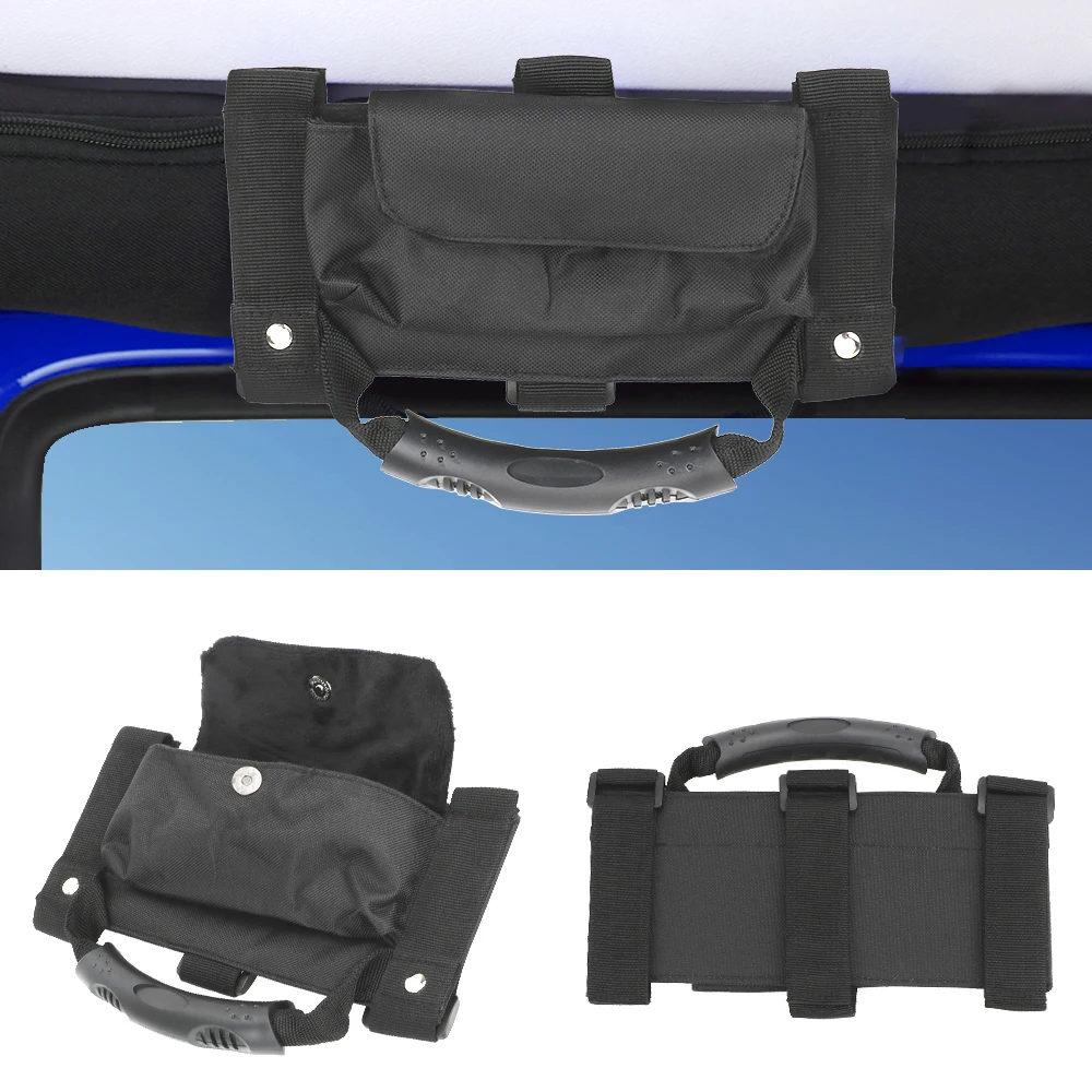 Armrest Pouch Bag Storage Bag Car Roll Bar Grab Handle for Jeep Wrangler CJ TJ JK JL