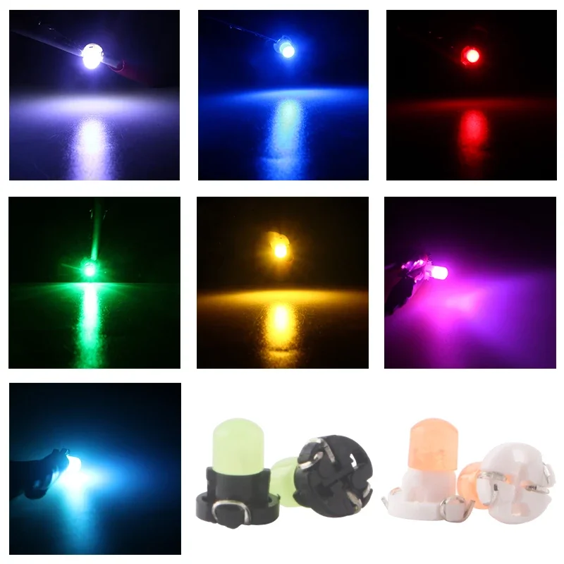 10pcs T3 COB 1SMD T4.2 T4.7 T5 LED Instrument Light W3W Auto Car Instrument Panel Lamp 3528 3smd Indicator Dashboard Signal Bulb