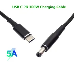 1.8m USB 3.1 typ C do DC 5.5*2.1MM PD Emulator wyzwalacz kabel do ładowania, USB-C do 5521 100W kabel 5A