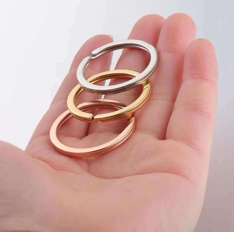 

New 20Pcs/Lot 25/30mm Key Ring Rainbow Color Stainless Steel Mirror Polished Key Holder Split Ring DIY Keyrings Key Chain