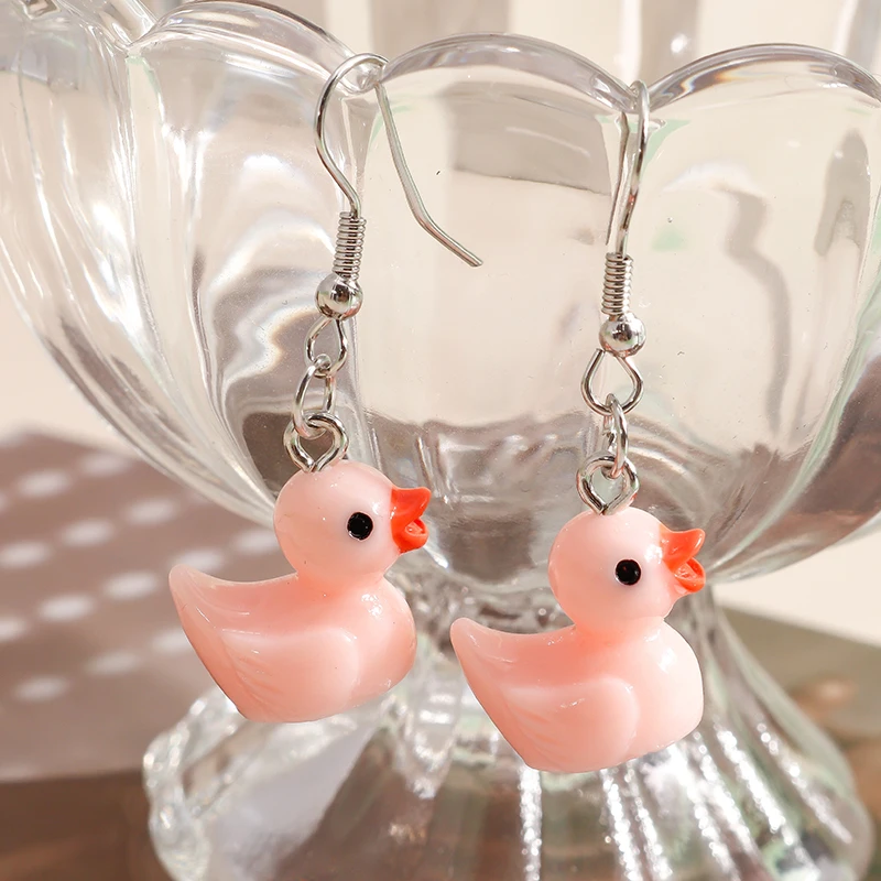 Aihua 3D Cartoon Gelbe Ente Ohrringe für Frauen Mädchen Original Niedliche Ente Tier Baumeln Ohrringe Neuheit Handgemachten Schmuck – Detail 10