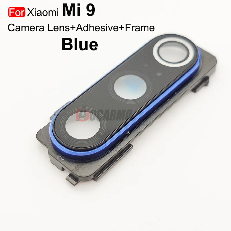 Aocarmo For Xiaomi Mi 8 9 9SE Back Camera Lens With Frame Adhesive Sticker Replacement Parts