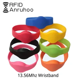 50PCS NFC Smart Chip Wristband 13.56Mhz Key Badge S50 1K Access Control Card RFID Bracelet ISO14443 IC Tag